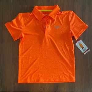 NWT Reebok performance orange heather short sleeve polo shirt size 7/8